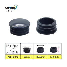 KR-P0378 PP Ronde Plastic Pipe Plugs Stalen Meubelbuis Gebruik Cover Insert Zwart leverancier